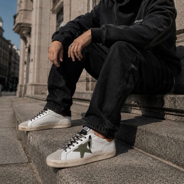 GOLDEN GOOSE SUPERSTAR |  WHITE OLIVE GREEN